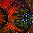 Bless International Beautiful Indian Bohemian Psychedelic Hippie Burning Sun Window Curtain Panels for Bedroom, Living, Balcony (Golden Tie Dye (38x83 Inches)(96x210 Cms))