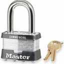 Master Lock 5DLF Outdoor Padlock with Key, 1 Pack, Silver