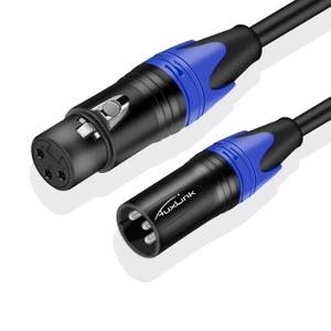 XLR Cable, Microphone Cables 1.5ft, Short XLR Male to Female Cable 3 Pin Suitable for Speaker Systems, Radio Station, Stage Lighting and More- 1 Pack