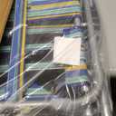 Yestomo Backpack Beach Chair for Adults, Folding Beach Chair with 4 Positions, Heavy Duty Chair with Large Cooler Pouch Support to 350LBS (Stripes_Blue&Cyan&Yellow), 12.6" x 20.5" x 26.5"