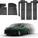 Fit for 2021-2024 2025 2026 T-oyota Sienna 7 Passanger Floor Mat 3 Rows Liner, All-Weather 3D Custom Interior Car Mats Compatible for Toyota 2021 2022-2024 2025 2026 Sienna Accessories7 Passenger