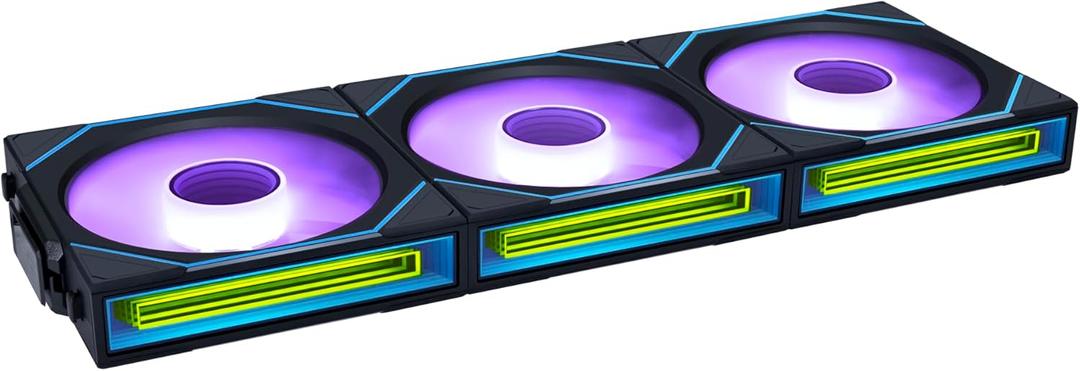 Lian Li UNI Fan SL-Infinity Wireless 120 - Triple Pack (Reverse Blade) - 2.4 GHz Wireless Signal ARGB Fan Control - Double Infinity Mirror - Low Noise - Controller Included - Black (12RSLIN1W3B)