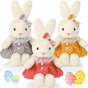 3 Pack Easter Plush Bunny Adorable Rabbit Stuffed Animals 16 Inch Doll Bunny Plush Easter Girls Gifts Room Decorations Birthday Gifts(Cute Style)