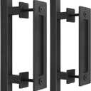 EaseLife 2 Pack 12" Sliding Barn Door Handles and Pulls Hardware,Rustic Double Sided,Heavy Duty (Black)