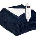 Tefici Heated Electric Blanket Full Size 72"x84" 6 Levels Over-Heat Protection Fast Heating 1/3/6/9 Hours Auto-Off,Heating Blanket Full Size,Soft Flannel to Sherpa ETL&FCC Certified Blue