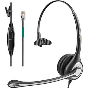 Wantek Corded Telephone Headset Mono w/Noise Canceling Mic for Avaya Aastra Allworx Adtran Alcatel Lucent AltiGen Comdial Digium Gigaset InterTel Mitel Plantronics MiVoice Landline Deskphones(F600S1)