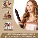 Satin Heatless Hair Curler,4 Piece Set,Overnight Heatless Curls, Not easy to slip Heatless Curling Rod You Can Sleep In, Soft Silk DIY Hair Styling Tools Kit, Silk Bonnet for Sleeping-Brown