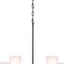 Kichler Stamos 5-Light Chandelier, Modern Ceiling Light Fixture for Living Room, Dining Room, Bedroom, or Foyer, In Black, (24" W x 15")