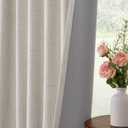 INOVADAY Total Blackout Curtains for Bedroom, Black Out Curtains 84 Inch Long, Clip Rings Linen Blackout Drapes, Thermal Insulated Room Darkening for Living Room, 2 Panels - Beige,W50xL84