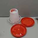 Chicken Feeder and Waterer Kit -1.5KG Poultry Chick Feeder and 1.5L Chicken Waterer with 2pcs S Hooks,Plastic Hanging Poultry Quail Feeder and Waterer Set for Coop