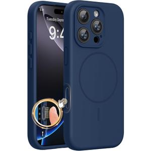 Miracase Magnetic for iPhone 16 Pro Case, Silicone, Dark Blue