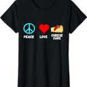 Cheesecake Peace Love Dessert Sweets Bakery Cheese Cake T-Shirt, Size Ladies L