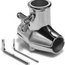 Flag Pole Holder, Rail Mount, Marine Grade 316 Stainless Steel for 1 inch Flag Pole