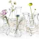 Set of 12 Glass Bud Vases for Centerpieces, Small Clear Vase for Flower, Glass Bud Vases in Bulk, Cute Tiny Flower Bulb Plant Containers for Home Decor, Wedding Party Table Centerpieces