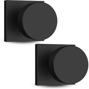 Mega Handles SUANA Dummy Door Knob for Hallway, Closet and Bathroom, Reversible Heavy Duty Design Door Knobs, Fits All Standard Door Sizes, Screws Included - Matte Black (2 Pack) (Black Matte)