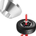 povtii Manual Tire Changer Centering Cone, Aluminum Tapered Automotive Tire Balancer Adapter, Wheel Balancer Hold Down Cone for Cars Trucks, Repair Tool Kit Car Accessories (Silver)