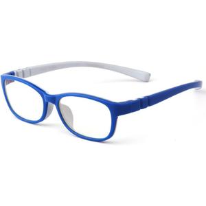 Mind Bridge Kids Blue Light Blocking Computer Video Gaming Glasses - Anti Eyestrain | Durable Cute Protection Eyewear for Children Boys & Girls Digital Screen Time & Technology Use | 558 Blue