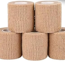 AZEN 6 Pack Self Adhesive Bandage Wrap, 2" X 5 Yards Elastic Cohesive Bandage Wrap, Skin Color Athletic Tape, Vet Wrap, Ankle Tape, Tattoo Grip Tape Wrap