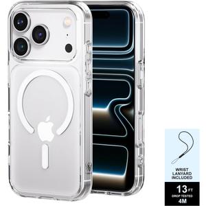 PAUL B for 2025 iPhone 17 Pro Case (Compatible with MagSafe) Military Grade Drop Protection(Drop Tested up to 13FT) Anti Yellowing | Magnetic Rugged Shockproof Phone Cover (Clear, iPhone 17 Pro)