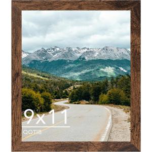 9x11 Picture Frame Deep Brown for Wall Hanging or Tabletop, Wood 9 x 11 Frame Photo for Wall Horizontally or Vertically, Deep Brown, 1 Pack