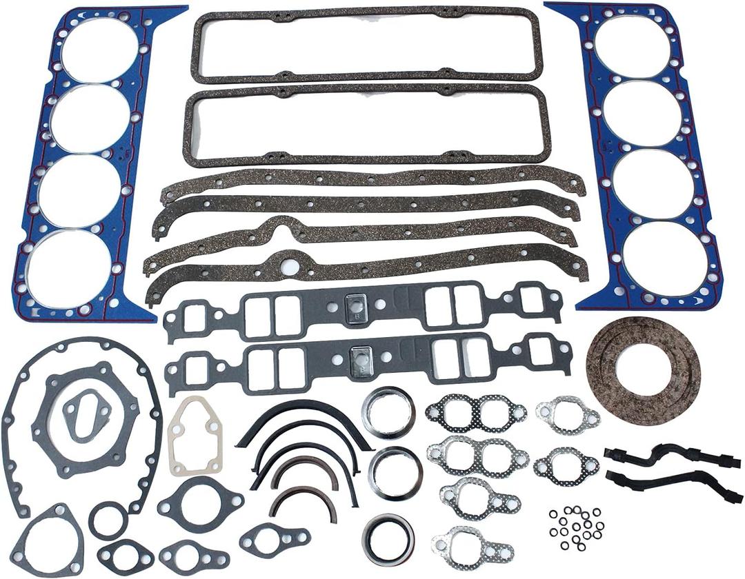 Overhaul Gasket Adapter Kit Full Set Overhaul Gasket 260-1000 for Small Block Chevy 327 350 Intake Exhaust Gasket Seal Repalcement