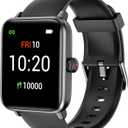 Smart Watch, Fitness Tracker with Heart Rate Monitor, Blood Oxygen, Sleep Tracking, 41mm Smartwatch Waterproof with Pedometer for Women Men Watch Compatible with Android iOS Phones (Black)