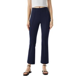 AFITNE Women's Yoga Pants with Pockets Stretchy Pull On High Waisted Cropped Pants Work Casual Dress Ankle Slacks (M)