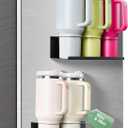 2 Pack Magnetic Stanley Cup Holder Water Bottle Organizer for Stanley 30&40 oz Tumbler with Double Sided Tape Hold Stanley Cup Accessories for Kitchen Fridge Cabinet