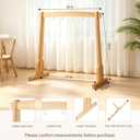 Wooden Wind Chime Stand & Gong Stand for 14 Inch Gong or 4 Koshi Chimes, Portable Tabletop Display Stand for Meditation, Sound Healing, Yoga Studio, Indoor Use with Base