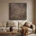 Framed Neutral Abstract Wall Art, Modern Brown Canvas Prints Artwork for Walls, Contemporary Minimalist Square Pictures for Living Room Bedroom Dining Room Hallway Office Wall Decor, 30x30 In