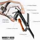 Carabiner Multitool with Pocket Knives, EDC Carabiners, Serrated Knife, Rope Cutter, Screwdriver, Can Bottle Opener, Ruler, Folding Knife for Camping Hiking, Multitool Survival Gear (Orange)