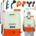 Battery Powered Backpack Sprayer 4.2 Gallon, 8Ah 7.4V Lithium Battery,100 PSI Cut Off Pressure with 7 Nozzles and 2 Wands, Battery Powered Sprayer for Lawn, Garden, Cleaning