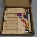 KyoukiBird Perch Platform Bird Toys with Bird Mirror Climbing Ladder Swing, Parakeet Cage Accessories - for Cockatiels, Lovebirds, Budgies,Pacific Parrotlets,Finch,Canaries - Wooden Play Gym