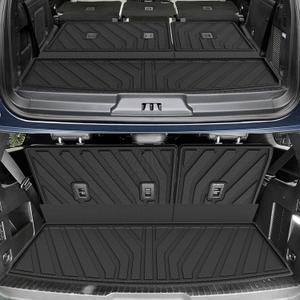 Original 2018-2024 Expedition Cargo Mat & Backrest Mat for Ford Expedition (Not for Max Model) - Custom Fit Trunk Liner and 3rd Row Seat Back Cover All Weather Car Accessories