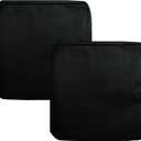 FLYMEI Patio Cushion Covers 24x24x4 Waterproof Outdoor Cushion Cover Replacement 2Packs Outdoor Seat Cushion Slipcover for Rattan Chair Sofa, Black