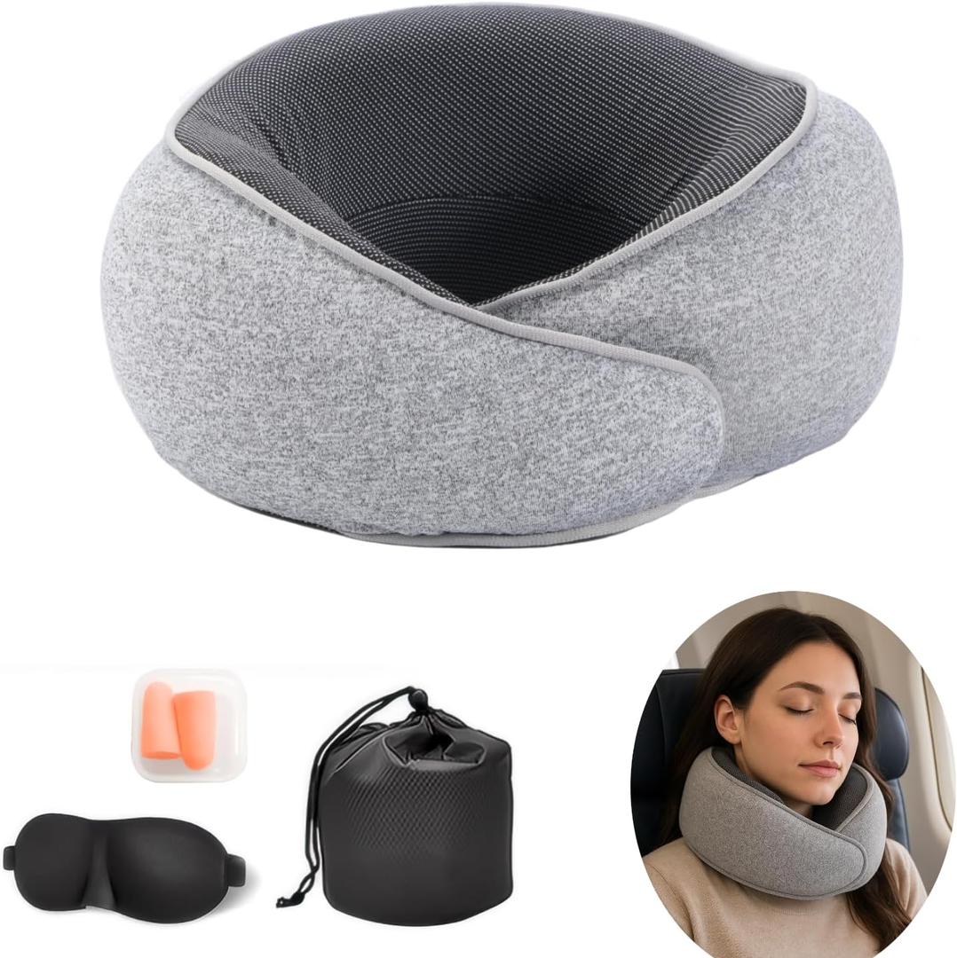 Neck Pillow for Traveling,Premium Memory Foam Travel Pillow, Removable Washable Neck Pillow Cover Suitable for Airplanes,Offices and Cars