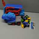 10 in 1 Dinosaur Truck Toys for Kids Toddlers Boys 3-5 4-8, Dino Carrier Truck with Foldable Track, Spray, Light & Sounds and 9 Dino Cars, Birthday Gifts for Kids Boys Girls 3 4 5 6 7 8 Year Old