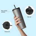 34 OZ Insulated Tumbler with Lid Stainless Steel Water Bottle Vacuum Travel Mug Coffee Cup,Gray