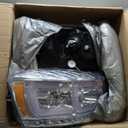 LED DRL Headlight Compatible with 2006-2008 Dodge Ram 1500 2500 3500 Left and Right Side Replacement Headlamp Chrome Housing Amber Reflector