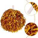 BENLIUDH Cheerleader Pom Poms, Metallic Foil Plastic Pom Poms Cheerleading for Game Sports Squads Dancing Party, Gold 2pcs