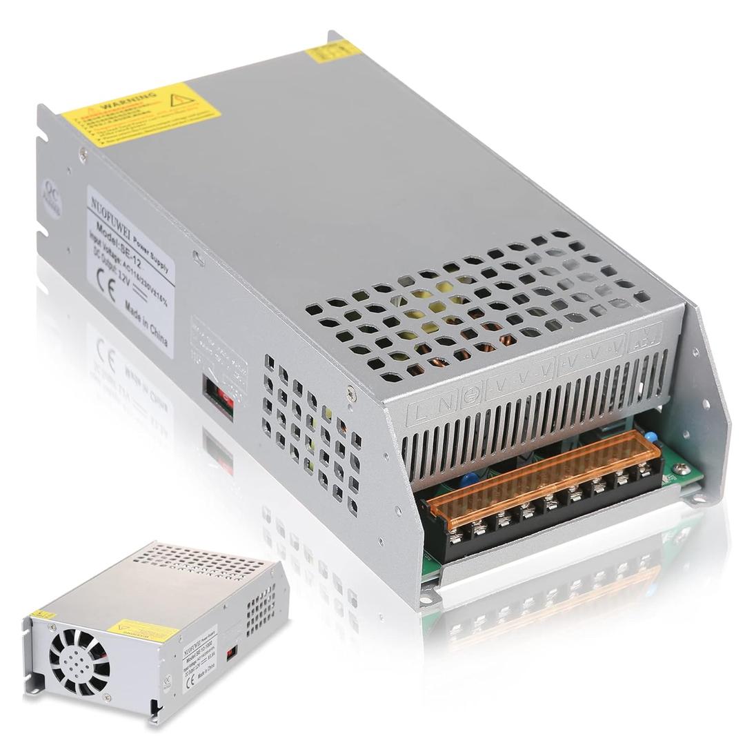 New Version DC 12V 100A 1200W Power Supply Adapter 110V AC to 12V DC Converter 100A 1200W Power Supply Transformer for Motor Pump CCTV Security Camera Car Stereo 3D Printer