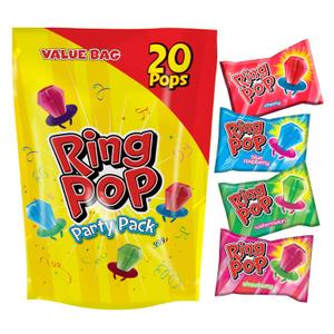 Ring Pop Lollipops - Bulk Candy Individually Wrapped Suckers Variety Party Pack- 20 Count w/Assorted Flavors - Hard Candy for Party Favors, Kids & Goodie Bags (EXP 08/22/27)