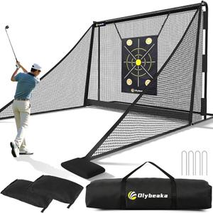 10 X 7.5ft Golf Hitting Net with Side Barriers for Driving Real Balls