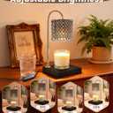TigQiang Candle Warmer Lamp with Timer Dimmer, Birthday Gifts for Women Mom, House Warming Gifts, Elegant New Home Decor, Wax Warmer for Jar Candles, Heater Lamp for Scented Wax, Black Glass