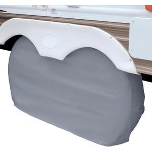 Classic Accessories Over Drive RV Dual Axle Wheel Cover, Wheels 30"-33" Dia, White