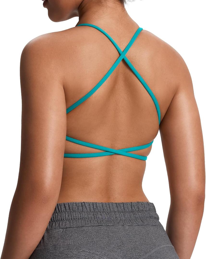 Aoxjox Women's Workout Sports Bras Fitness Ivy Low Impact Bra Yoga Crop Tank