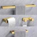 Lairuier Bathroom Hardware Accessories Set, Brushed Gold 4-Piece Bathroom Hardware Set Including Towel Bar,Towel Holder, Toilet Paper Holder, Towel Hook, Stainless Steel Bath Towel Bar Set