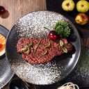 Japanese Dinner Plate Set of 4, 8 Inch Large Appetizer Plate Round Dessert or Salad Plate Ceramic Dinnerware Set Microwave Dishwasher Oven Safe