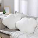 Namalu 20 Inch Cloud Shaped Stuffed Throw Pillows Lovely Pillows Cute Aesthetic Soft Waist Rest Cushion for Girls Bedroom Office Car Chair Home Decoration (White, 2 Pcs)