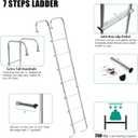 Universal Exterior RV Ladder, 7.6FT-8.4FT Aluminum Travel Trailer Ladder, 250lbs Capacity, Sliver